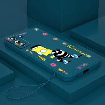 Vtipné Simpsonovci Pre Samsung Galaxy S21 S22 S10 S20 5G Poznámka: 20 10 Ultra Plus Pro FE Lite Kvapaliny Lano Telefón puzdro Fundas