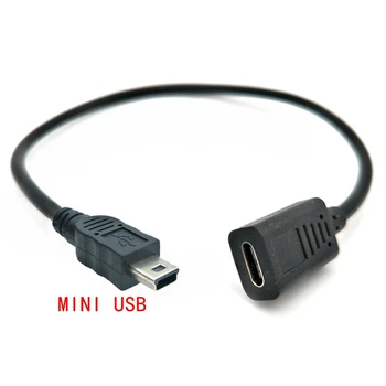 30 cm Mini USB Mužskej Typ-c Ženské Poplatok Údajov Adaptér Kábel Kábel Adaptéra