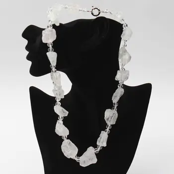 GG Šperky Prírodná Biela Drsné Kremeň Náhrdelník Ručné Pre Ženy
