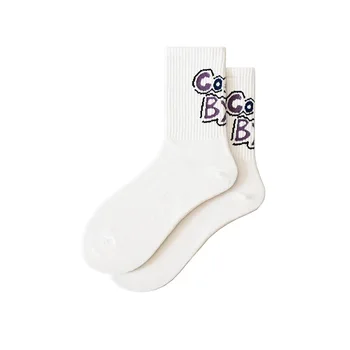 Lettered Dámske Ponožky Kvalitné Unisex Bavlna Posádky Ponožky Mužskej Módy Harajuku Farbou Bežné Jednoduché