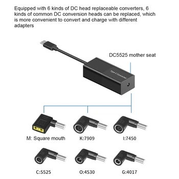 65W USB Typu C Adaptér Jednosmerného prúdu Prevodník 5.5X2.5 mm Samica Na USB C Prenosný Telefón Adaptér Pre Asus Hp