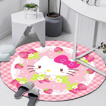 Nové kolo koberec koberec visí kôš 3 d tlač koberec obývacej izbe čaj stôl vlastné cartoon stoličky vankúš