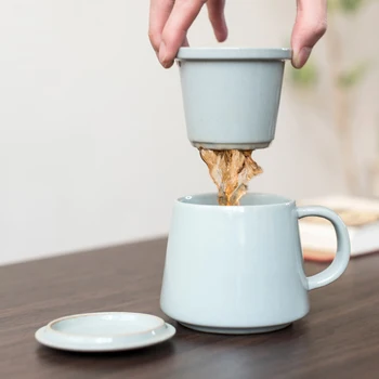 TANGPIN keramické čajové hrnčeky s filtrami porcelánovú šálku kávy šálku čaju 360ml