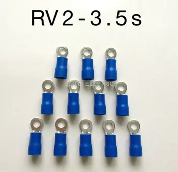 500pcs RV2-3.5 S AWG16-14 1.5-2.5mm2 Izolované Medené Krúžok Svoriek Kábel koniec JTK izolované krúžok konektor