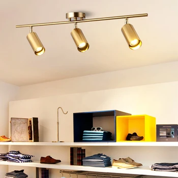 Severské zlato povrchovú montáž stropu bodové obývacia izba bar reštaurácia LED tvorivé tri-hlavy sledovanie pozornosti
