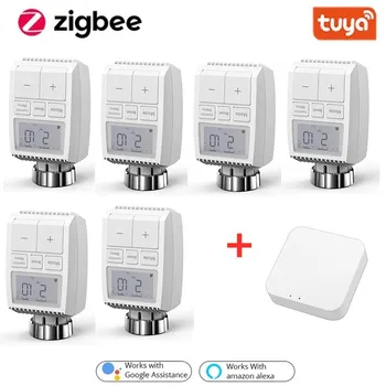 ZigBee 3.0 Smart Radiátor Pohon Tuya Domov Programovateľný Regulátor Teploty Ohrievača Hlasové Ovládanie S Alexa