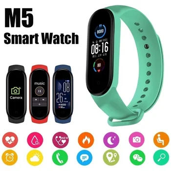 M5 Inteligentný Náramok Športové Vysielač Fitness Krokomer, Ženy, Mužov, Deti Digitálne Zápästie Srdcovej Frekvencie Sledovať Zdravie Monitor Pre Android