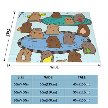 Capybara Zvierat Koberčeky Deka Gauč Kryt Flanelové Textilných Dekorácií Cartoon Koláž Teplé Hodiť Deky na Gauč Gauči Koberec Kus