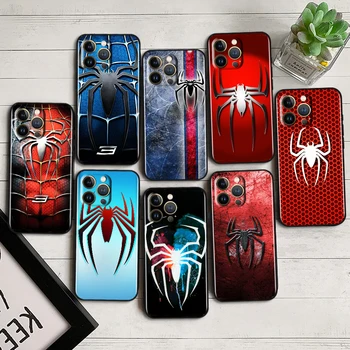 Spider Man Marvel Pohode Čierna Telefón puzdro Pre iPhone 14 13 12 Mini 11 XS Pro Max X XR 8 7 6 Plus 5 SE 2020 Kryt Plášťa Capa Coque