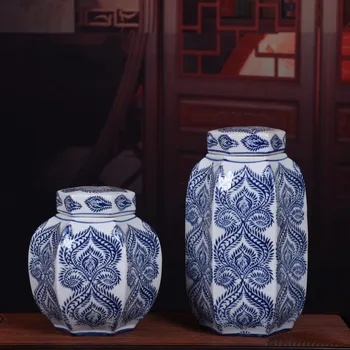 Európsky Štýl Modrej a bielej Keramiky Chrámu jar Čínsky Skladovanie hrniec Nábytok Obývacej Izby Dekorácia porcelánu, keramická nádoba