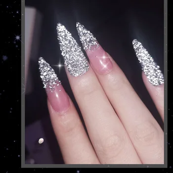 1jar# Reflexné Lesk Prášok Nail Art Holografické Shinning Crystal Diamanty Flitrami Chrome Pigment Prachu Manikúra Dekor 12g