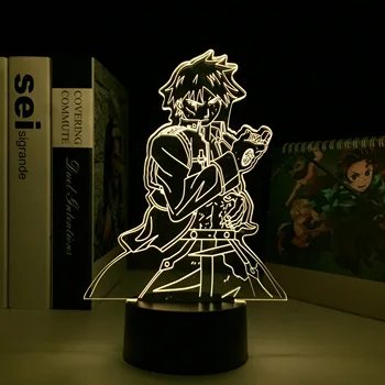 Anime Fullmetal Alchemist 3d Lampa Roy Mustang pre Spálňa Decor Nočné Svetlo Deti Narodeninám Led Svetlo