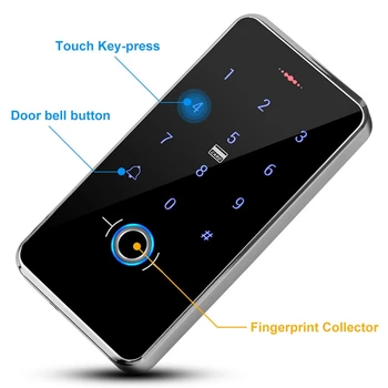 Vodotesný IP68 Fingerprint Access Control Systém RFID Reader Samostatný Prístup Radič s Stlačte tlačidlo Displeja Panel