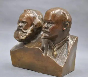 Meď Socha Skvelé Komunistickej Marxa A Lenina Poprsie Bronzová Socha