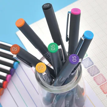 9 Farieb Fineliner Perá Komické Pigment Umenie Líniové 0,5 MM Jemné Bod Pen Set