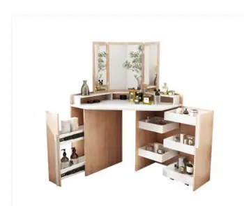 Nordic malý byt rohu toaletný stolík spálňa moderný minimalistický rohu skladovanie make-up tabuľky čisté červené doplnky, make-up tabuľky