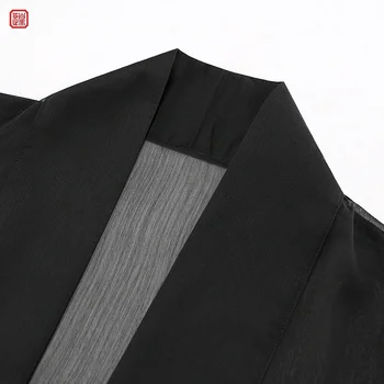 Štýl Tenký Čínsky Pure Black Priedušná Hanfu Letný Plášť Tylu Ochranu pred Slnkom Oblečenie Mužov a Žien Ultra-Tenké