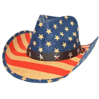 Kovbojský klobúk American West stočený slamený klobúk Panama kovbojský klobúk cylinder Osobnosti star kovboj slnko klobúk Jazz klobúk