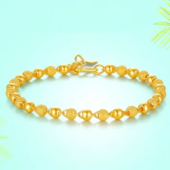 Móda Zlaté korálky reťazca náramky pre ženy femme elegantné šperky bijoux party šaty príslušenstvo darček k narodeninám priateľka náramok