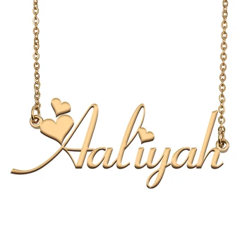 Aaliyah Názov Náhrdelník Personalizované Nehrdzavejúcej Ocele Ženy Choker 1with Pozlátené Abecedy Písmeno Prívesok Šperky Priateľmi Darček