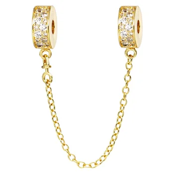 Pôvodné Rose Gold Inšpirácie Svieti Eleganciu Bezpečnosti Reťazca Kúzlo Diy Šperky Nosenie 925 Sterling Silver Perličiek Populárne Náramok