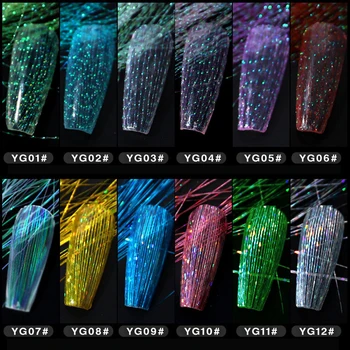 Nová Populárna Nail Art Fluorescenčné Hodváb Phantom Farba Svetla Farba Hodvábny Linka Na Nechty, Dekorácia Blikajúce Hodváb