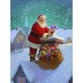 Urob si sám Santa Claus 5D Diamond Maľby Plné Námestie Vŕtať Vianočný Darček Cross Stitch Diamond Výšivky Cartoon Darček Domova
