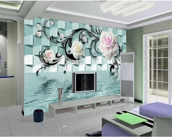 Beibehang Vlastné veľké tapety 3D abstraktných de parede rose geometrické nástenná maľba jednoduché atmosféru, TV joj, steny papiere domova