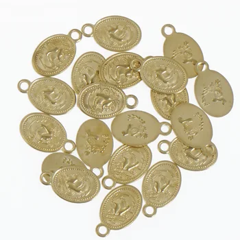 Grécke Mince Prívesok,Oválne Mince Prívesok,Okrúhle Ploché Mince Zistenia 9,5 mm*15.5 mm*1mm 10382150