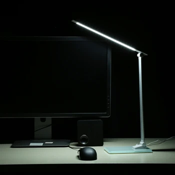 Skladací Dizajn, LED Stolná Lampa 3 Úrovne Stmievateľné Touch Ovládania Tabuľka Nočné Svetlo Lampy Office Svetlo s USB