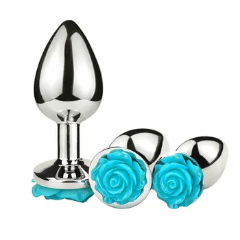 Sexuálne Produkty Sexuálne Hračky Análny Análny Plug Rose Análny Plug Nastaviť Striebro Pravidelné Análny Plug Ruže Kvet