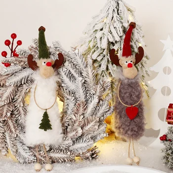 Šťastný Nový Rok Veselé Vianoce Prívesok Vianočné Ozdoby Domov 2022 Cristmas Elk Plyšové Textílie Prívesok Ornament Vianoce Navidad