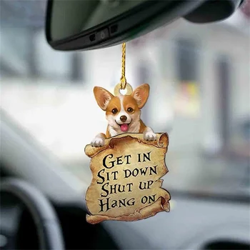 Hot predaj automobilov psa prívesok obojstranné tvorivé milovník Zvierat dva obojstranné ornament