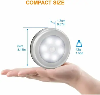 4Pcs Bezdrôtový PIR Auto Senzor LED Nočné Osvetlenie, Predsieň, Šatník, Schodisko, Izba Lampy