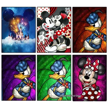 Disney Diamond Maľovanie Mickey a Minnie Cross Stitch Vložiť diamantovým Vzorom Dekoratívne Maľby Domov Hot Predaj Nových 2022 DSN040