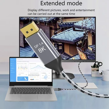 USB-C K Dp 1.4 Kábel,Podpora 8K@60 HZ Rozlíšenie, Meď Pletená DP Kábel, Vhodný Pre Macpro Displej XDR