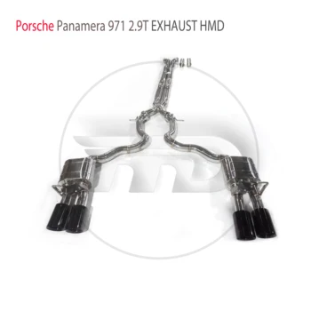 HMD Výfukový Systém z Nerezovej Ocele Materiál Vysoký Prietok Downpipe pre Porsche Panamera 971 2.9 T Auto Úprava Ventil Šál