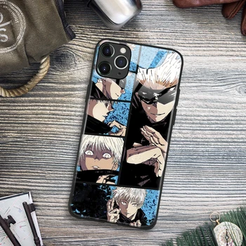 Satoru Gojo Jujutsu Kaisen Anime Mäkké TPU Sklo Telefón puzdro pre IPhone SE 6 7 8 Plus X Xr Xs 11 12 13 Mini Pro Max Samsung