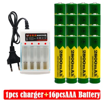 Nové AAA Alkalické Batérie 2800 MAH 1,5 V AAA nabíjateľné batérie, Batérie, Diaľkové Ovládanie Hračka na Batérie, Ľahká Batéria+nabíjačka
