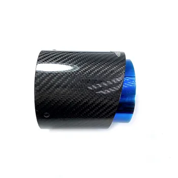 Spálené modrá nerezová + Carbon Fiber Šál tip vhodné pre mini Cooper Výfukových Tip R55 R56 R57 R58 označenie špecifického rizika r59 R60 R61 F54 F55 F56 F57 F60
