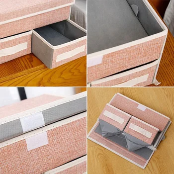 Double-Layer Úložný Box Zásuvky Úložný Box Skladací Domov Bielizeň Úložný Box