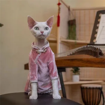 Roztomilé Mačka Šaty Elegantné Cheongsam Nežnej Čipky Anti-lízanie Anti-obaľovanie Temperament High-end Textúra Oblečenie pre Mačky