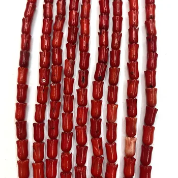 5x8mm Syntetické Coral Tulipán Tvar Imitácia Červený Korál Cez Otvor Korálky pre Šperky, Takže DIY Náramok Náhrdelníky Príslušenstvo