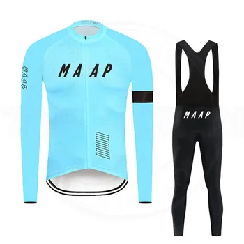 2022 Nové MAAP Jeseň Cyklistické Nastaviť Mužov Long sleeve Jersey Rýchle Suché Cyklistické Oblečenie MTB maillot Ropa Ciclismo Cestnej Bike jednotné